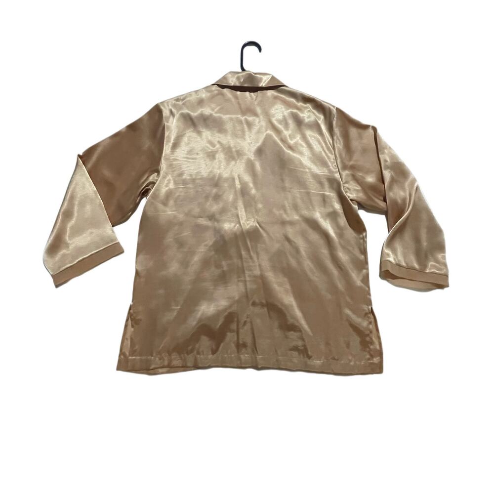 Oscar de la Renta Pink Label Satin Lounge Top - Women’s L - Champagne – EUC - Picture 3 of 9